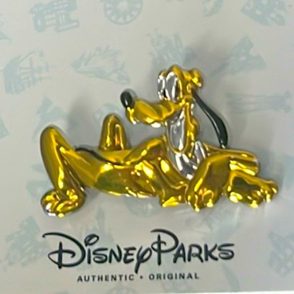 Disney Accessories - Disney Parks Sculpted Pluto Dog Gold Color Pin